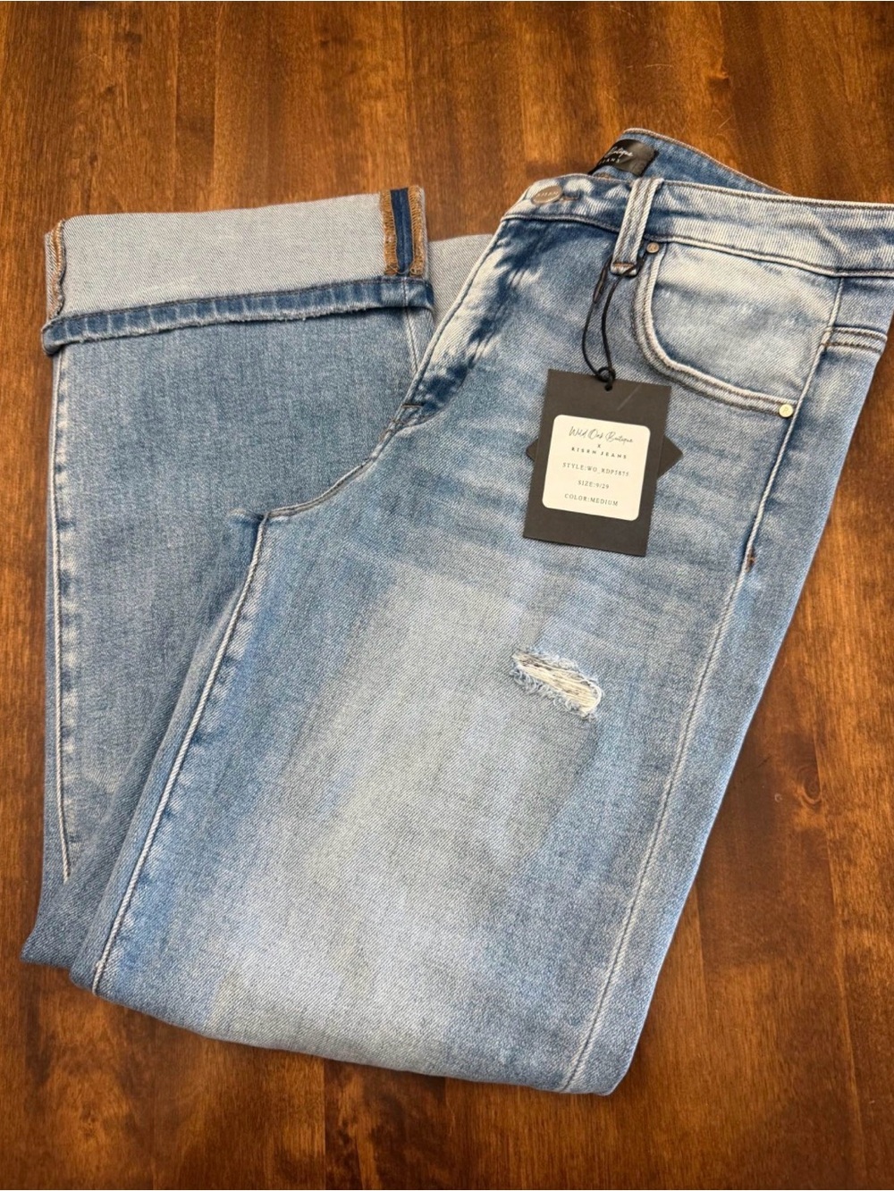 Risen Light Blue Straight Leg Women's Jeans - Casual Everyday Style